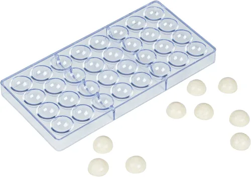 Miniatura 40 de Restaurantware Pastry Tek - Moldes de postre de 10.8 x 5.3 pulgadas, 10 moldes de cilindro rígido para chocolate, 24 cavidades, aptos