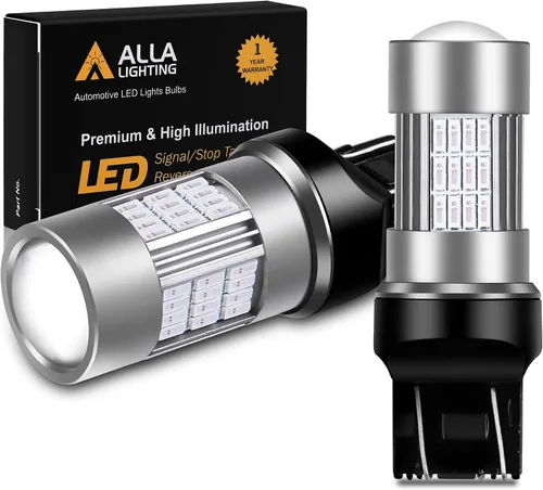 Alla Lighting T20 7440 7443 Bombillas LED rojas superbrillantes 4014 54-SMD señal de giro, luces traseras de freno de repuesto para automóviles,