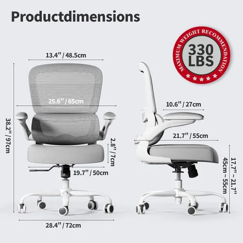 Miniatura 2 de TRALT Silla de oficina – Silla de escritorio ergonómica con soporte lumbar ajustable, silla de computadora de malla, sillas ejecutivas para oficina