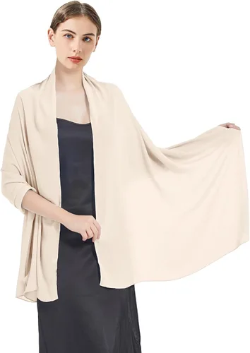 Miniatura 5 de RonFoxi Chiffon Shawl Wraps Scarves for Formal Evening Party Dress, Bride Bridesmaid Shawl for Wedding