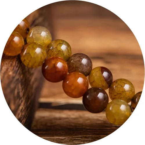100 cuentas de ágata marrón con bandas de 0.315 pulgadas para la fabricación de joyas, cuentas redondas de piedra natural para bricolaje collares y