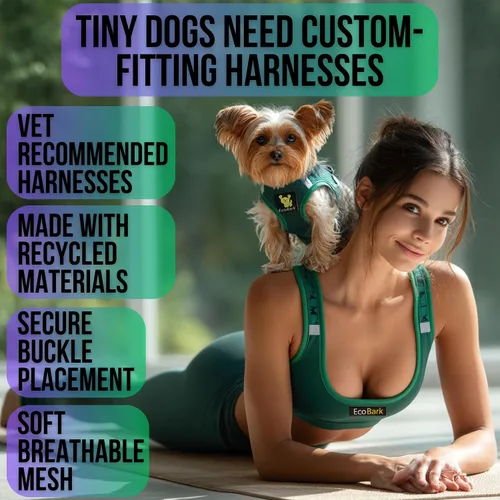 Miniatura 2 de EcoBark - Arnés para perro, arneses de taza de té para perros XXXS, XXS, XS y pequeños - Arnés suave para el cuerpo mini - Arnés para cachorros