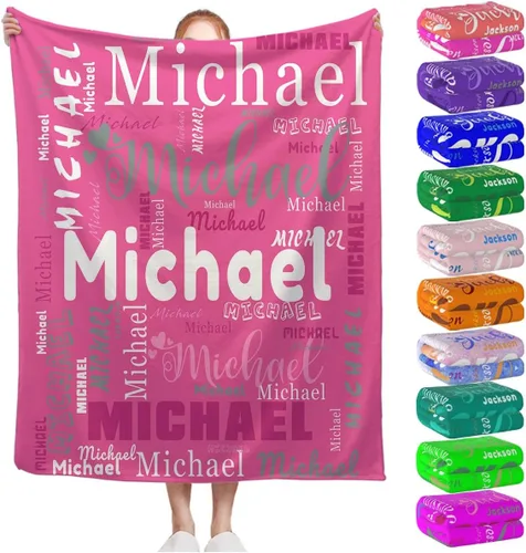 Miniatura 20 de Manta personalizada con nombre para niños, niñas, niños, adultos, hombres y mujeres, mantas personalizadas con nombre, regalos personalizados