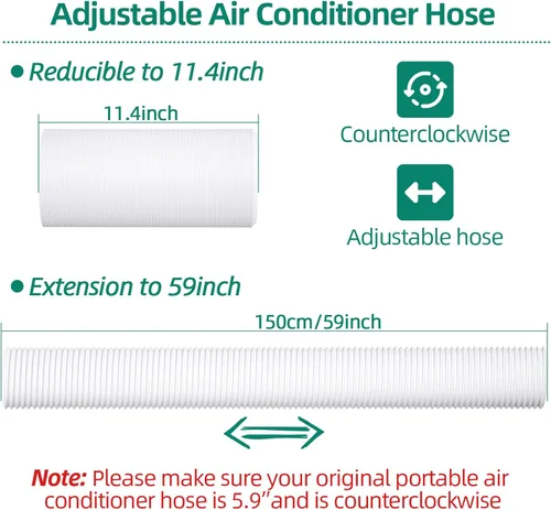 Miniatura 5 de Kit de ventana de aire acondicionado portátil, kit de ventilación de CA universal ajustable con manguera de escape de 5.9 pulgadas para ventanas