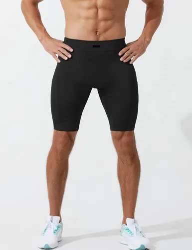 Miniatura 5 de MIZOK Pantalones cortos de compresión elásticos para hombre con bolsillo