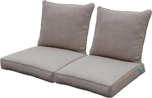 Miniatura 20 de QILLOWAY Juego de cojines de poliéster para sillas de exterior, cojines de exterior para muebles de patio, todo tipo de clima. Gris carbón/negro