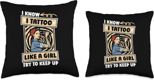 Miniatura 3 de Tattoo Artist Gifts & Accessories Tattooist Girl Tattooer Tattoo Artist - Almohada de 16 x 16 pulgadas, multicolor