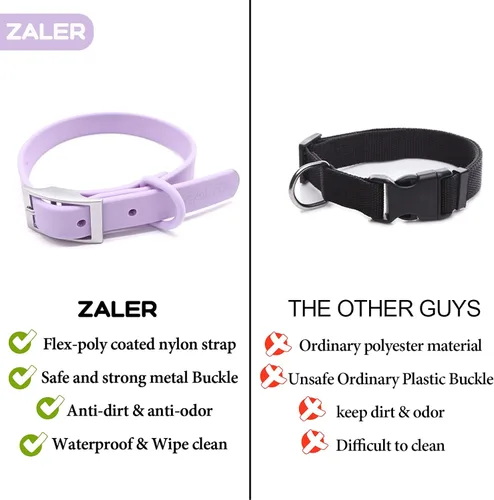 Miniatura 3 de ZALER Collar de perro impermeable, collares de perro ajustables a prueba de olores, fáciles de limpiar, collares suaves y cómodos para perros Lila