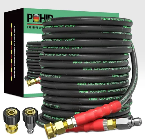 Miniatura 17 de POHIR Manguera de látigo para lavadora a presión de 3/8 pulgadas de 2 pies, manguera de conector de carrete de manguera corta para lavado a presión