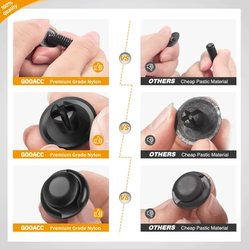 Miniatura 3 de GOOACC - Kit de 240 clips de retención a presión para automóvil, remaches de plástico y sujetadores, clips para guardabarros, paneles y tapicería
