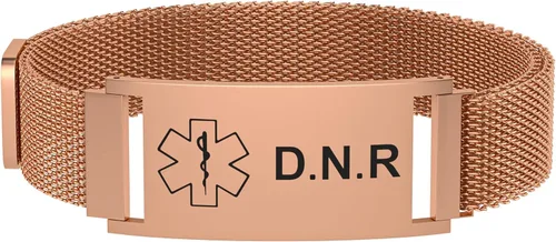 Miniatura 20 de Pulsera de alerta médica para mujeres y hombres, pulsera ajustable con identificación de alerta médica para epilepsia diabética D.N.R marcapasos