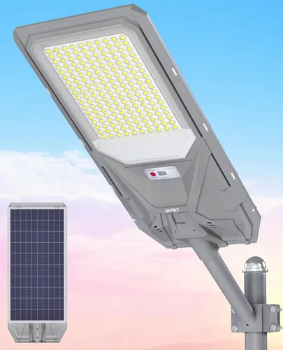 Miniatura 9 de JAYNLT X-12000W Luces de calle solares, luz comercial de estacionamiento de 6500K del atardecer al amanecer, luces de calle de seguridad