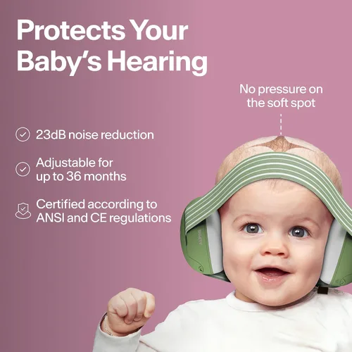Miniatura 2 de Alpine Muffy Baby - Protección de oídos para bebés y niños pequeños de hasta 36 meses, certificado CE y ANSI, orejeras con reducción de ruido, Rosa