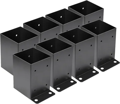 Miniatura 10 de Base de poste de 4 x 4, 10 unidades, tamaño interior de 3.6"x3.6" Base para Poste de Terraza, Soportes de Poste de Metal Resistente