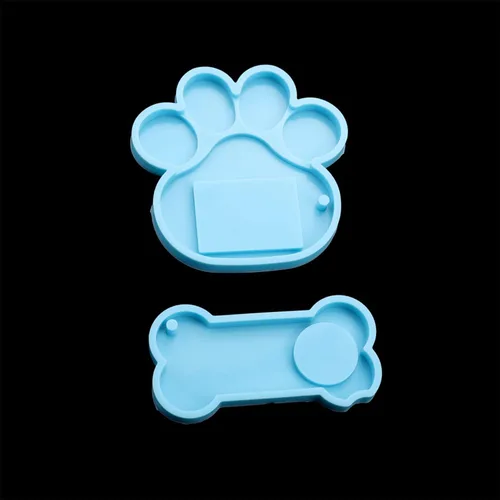 Miniatura 7 de 1-2 unidades/paquete de colgantes de hueso de perro, molde de silicona con forma de pata de mascota, etiqueta colgante de foto de mascotas, moldes