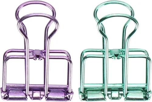 Miniatura 7 de 16 clips huecos para carpeta, 8 colores, diseño de esqueleto, abrazaderas de papel para oficina, escuela, hogar, organizar documentos, archivos