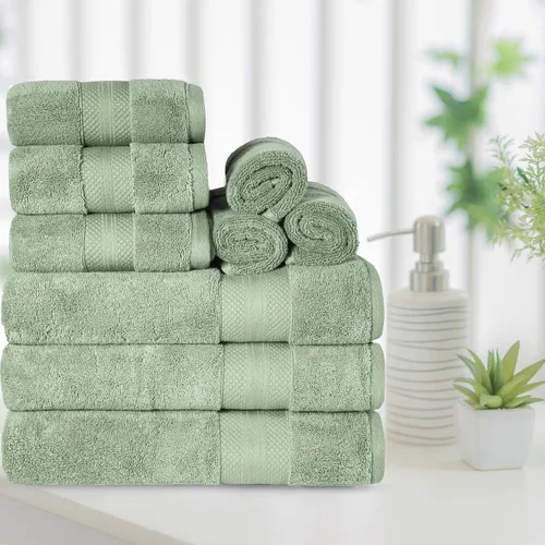 Miniatura 2 de Superior Juego de toallas de algodón turco de 9 piezas, 3 toallas de baño, 3 manos, 3 toallas faciales para el hogar, artículos esenciales de baño