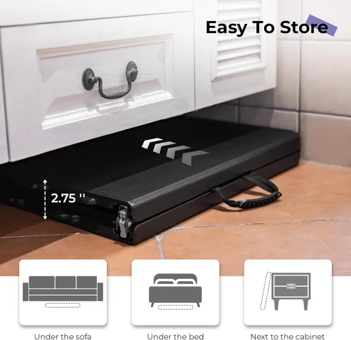 Miniatura 7 de Byliable Mesa plegable de 1,2 m portátil de plástico resistente plegable por la mitad mesa de uso múltiple pequeña para interiores y exteriores