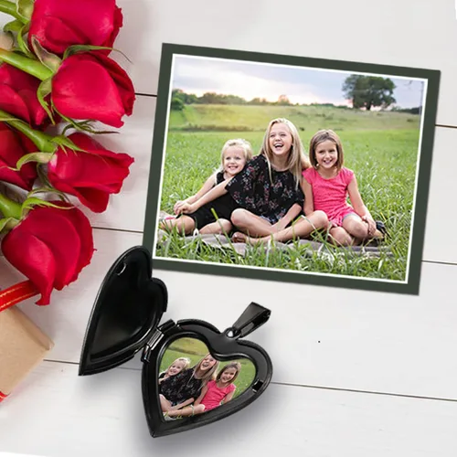 Miniatura 4 de PHOCKSIN Llavero de medallón lindo con forma de corazón que sostiene fotos, fotos, llavero, regalos para hombres, mujeres y niñas