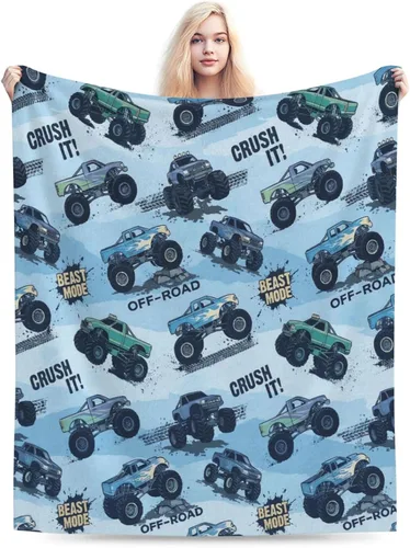 Miniatura 6 de Perinsto Manta de Monster Trucks, ultra suave y cálida para todas las estaciones, manta decorativa de forro polar para niños, regalos para niños