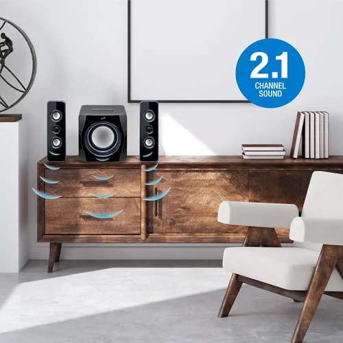 Miniatura 7 de iLive Electronics Sistema de altavoces Bluetooth con subwoofer integrado, 7.28 x 8.86 x 7.28 pulgadas, negro (iHB23B)