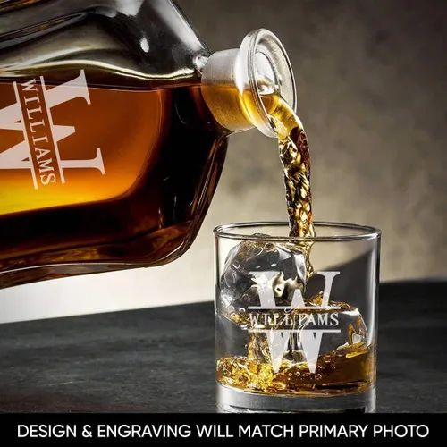Miniatura 3 de Juego de decantador de whisky personalizado y vasos de whisky en caja hecha a mano