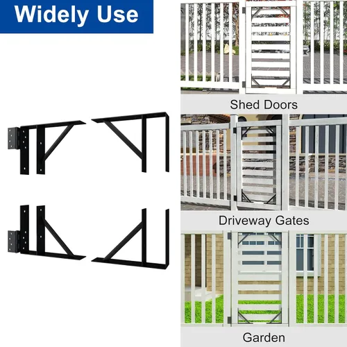 Miniatura 3 de JUBEST Soporte de Esquina con Refuerzo de Servicio Pesado para Puerta, Kit Anti-Combadura para Puerta, Herrajes Ajustables para Puerta para Cerca