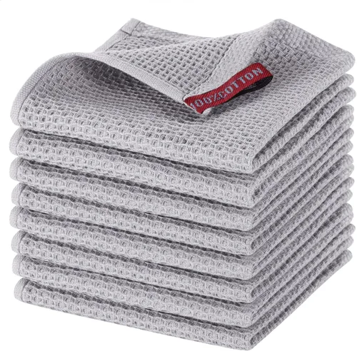 Miniatura 9 de joybest Paños de cocina de algodón, paquete de 8 paños de cocina de tejido de gofre, ultra suaves, absorbentes, paños de secado rápido, trapos