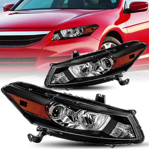 JSBOYAT Par de ensamblaje de faros delanteros para Honda Accord 2008-2012 Coupé de 2 puertas [Tipo halógeno de Fábrica] Faro delantero proyector OEM