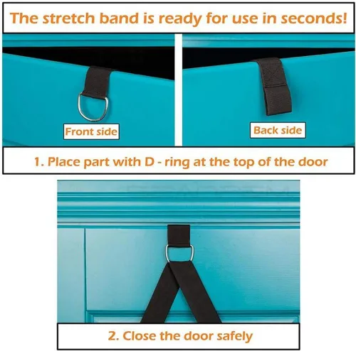 Miniatura 5 de Estiradora de Piernas Ajustable - Banda Elástica de Ballet para Alargar - Fácil Instalación en Puerta - Correa de Piernas para Flexibilidad