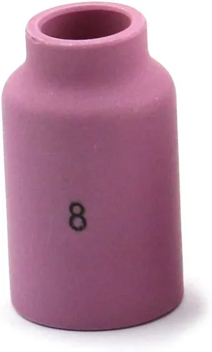 Miniatura 2 de WeldingCity Paquete de 10 vasos de cerámica con lente de gas de alúmina 54N14 (#8, 1/2") para soplete de soldadura TIG Serie 17, 18 y 26