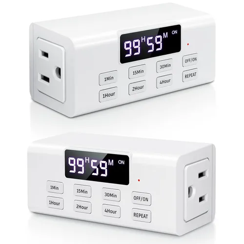 Inodoor - Temporizador de cuenta regresiva, hasta 99 horas, pantalla grande y función de repetición, temporizadores de apagado automático Inodoor
