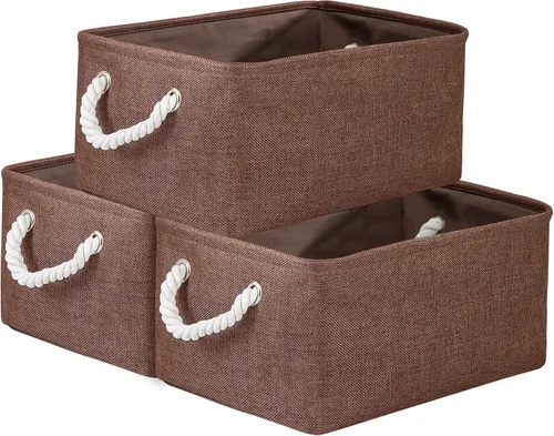 Miniatura 49 de TheWarmHome Contenedores de almacenamiento para estantes, tamaño mediano, 3 unidades, 13.8 pulgadas de largo x 9.8 pulgadas de ancho x 6.7 pulgadas