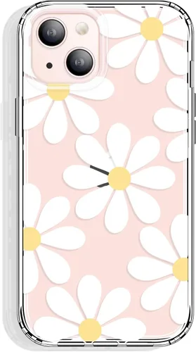 Miniatura 36 de GYZYA Funda transparente para iPhone 14 y iPhone 13 de 6.1 pulgadas con diseño de patrón, funda protectora delgada de TPU + parachoques a prueba