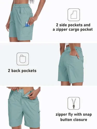 Miniatura 4 de MoFiz Pantalones cortos de senderismo para mujer, de 7 pulgadas, de secado rápido, pantalones cortos deportivos casuales de verano con bolsillos