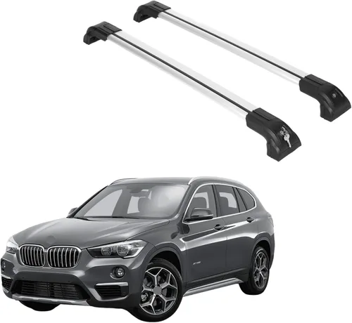 Miniatura 25 de ERKUL Barras transversales de techo de 220 libras para BMW X3 G01 2018-2024 Barras transversales de aluminio con bloqueo antirrobo para techo