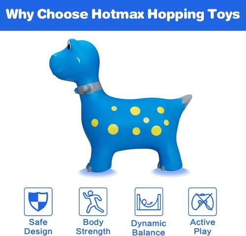 Miniatura 2 de HotMax Caballo Saltarín, Juguetes Saltadores de Dinosaurio para Niños, Juguetes Inflables de Animales Saltarines para Niños Pequeños, Caballo