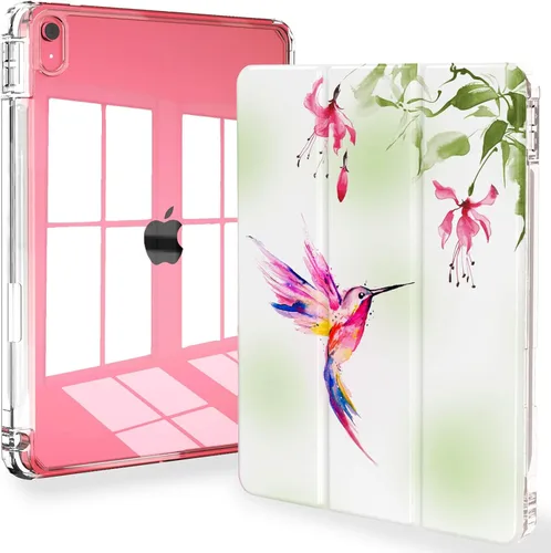 Miniatura 33 de Feams Funda para iPad (A16) 11ª generación de 11 pulgadas 2025, iPad de 10.9 pulgadas 2022, cubierta trasera transparente delgada de tres pliegues