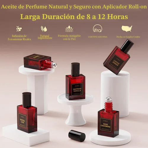 Miniatura 6 de PUREU Perfumes de feromonas para mujer, perfume de vainilla azafrán de larga duración, perfume de feromonas de 0.34 onzas líquidas/0.3 fl oz