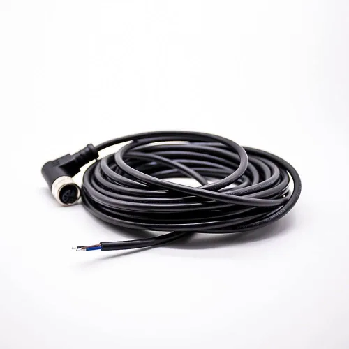 Miniatura 6 de Elecbee Conector M12 A-Code Cable sobremoldeado de ángulo recto de cabeza hembra única (cable de 3 pines de 16.4 ft/16.4 pies)
