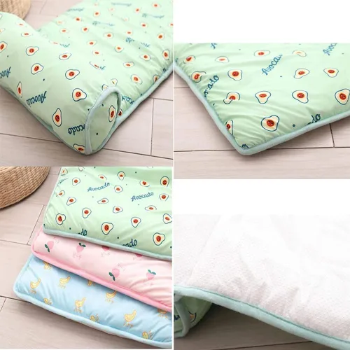 Miniatura 4 de FETNHU Tapete refrescante de seda de hielo para perros y gatos, cama refrescante para gatos y perros con almohada, bonita cama refrescante