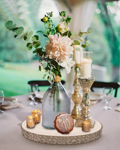 Miniatura 6 de Juego de 6 rebanadas de madera natural grandes de 9 a 10.5 pulgadas, para centros de mesa, bodas y baby shower, decoración de mesa, manualidades