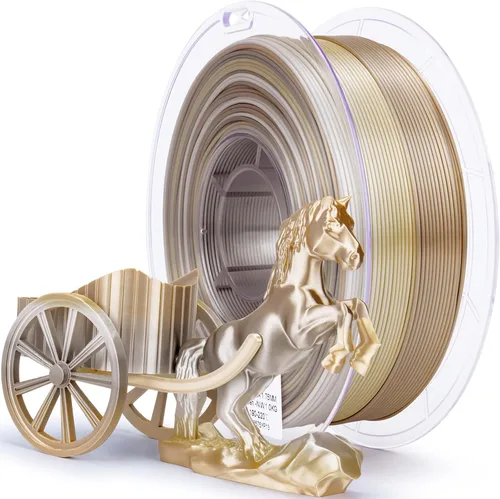 Miniatura 40 de ZIRO Filamento PLA, Filamento de Impresora 3D de Seda de Coextrusión de Triple Color 1.75mm, para Bolígrafo de Impresora 3D, Carrete PLA Multicolor