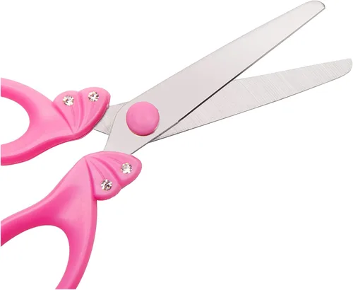 Miniatura 6 de PINK - Tijeras de seguridad con punta roma para niños, edades de 5 a 8 y 8 a 10 años para niñas Rosa