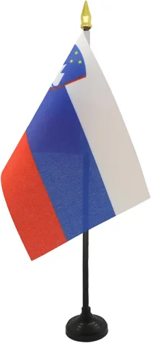 Miniatura 49 de AZ FLAG Bandera de mesa de Albania de 4 x 6 pulgadas - Bandera de escritorio albanesa 5.9 x 3.9 in - Tapa de lanza dorada