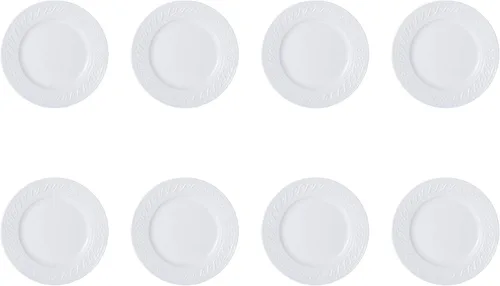 Miniatura 7 de Pfaltzgraff Sylvia - Juego de vajilla de 32 piezas en color blanco, servicio para 8, platos, cuencos y tazas de gres resistente, aptos