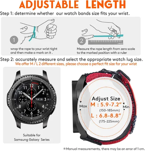 Miniatura 4 de Correa de reloj de liberación rápida para Samsung Galaxy Watch 7/6/5/5 Pro/4/3/Gear S3/S2/Active 2, correa de nailon para Amazfit GTS 4/4