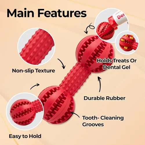 Miniatura 4 de JAYU PET Cepillo de dientes de juguete masticable para perros pequeños y medianos Masticadores agresivos, juguete dental duradero, limpieza
