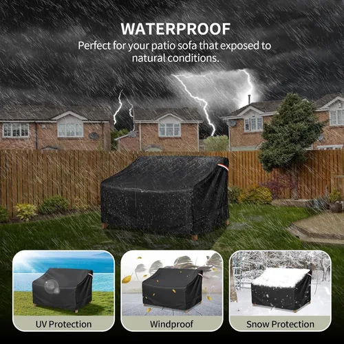 Miniatura 9 de KylinLucky Funda de sofá modular impermeable resistente de 85 pulgadas de ancho x 37 pulgadas de profundidad x 35 pulgadas de alto, funda de sofá
