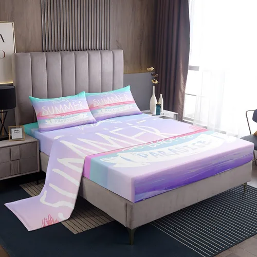 Miniatura 3 de Juego de sábanas de verano para niños, tamaño individual, con diseño de estrella de mar, vista hawaiana, decoración de habitación de niñas y niños